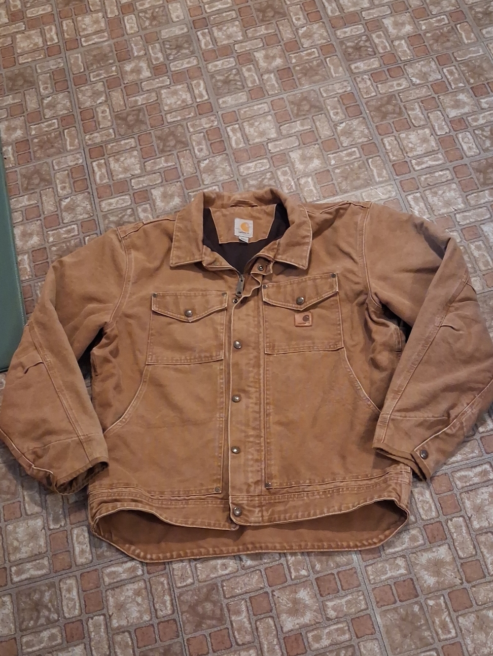Carhartt Brown Duck Canvas Work Jacket Size Large